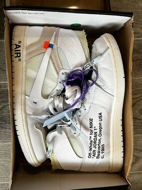 *Authentic* Off-White x Nike Air Jordan 1 Euro with original box + matching UPC